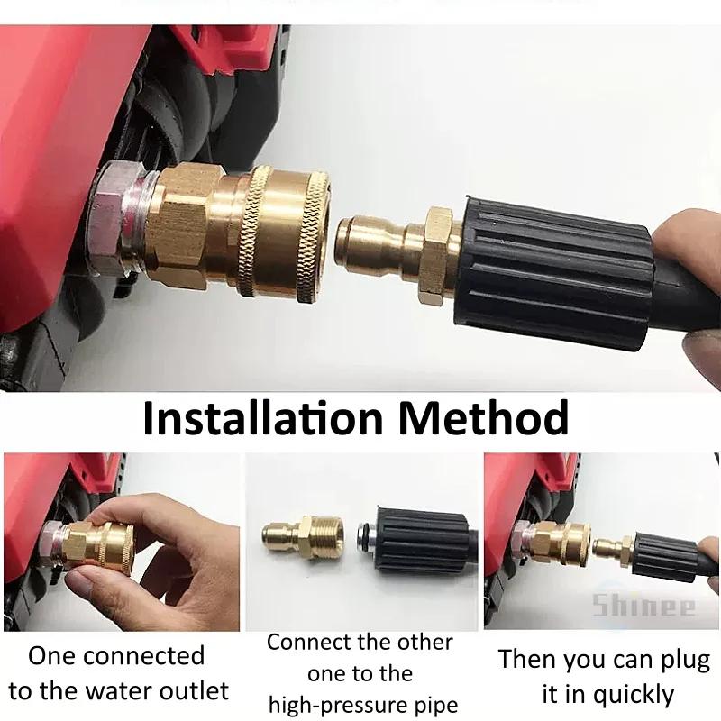 M14 M18 M22 Quick Connector High Pressure Quick Coupling For Car Washer Water Gun Adapter Joints Garden Irrigation Accessories