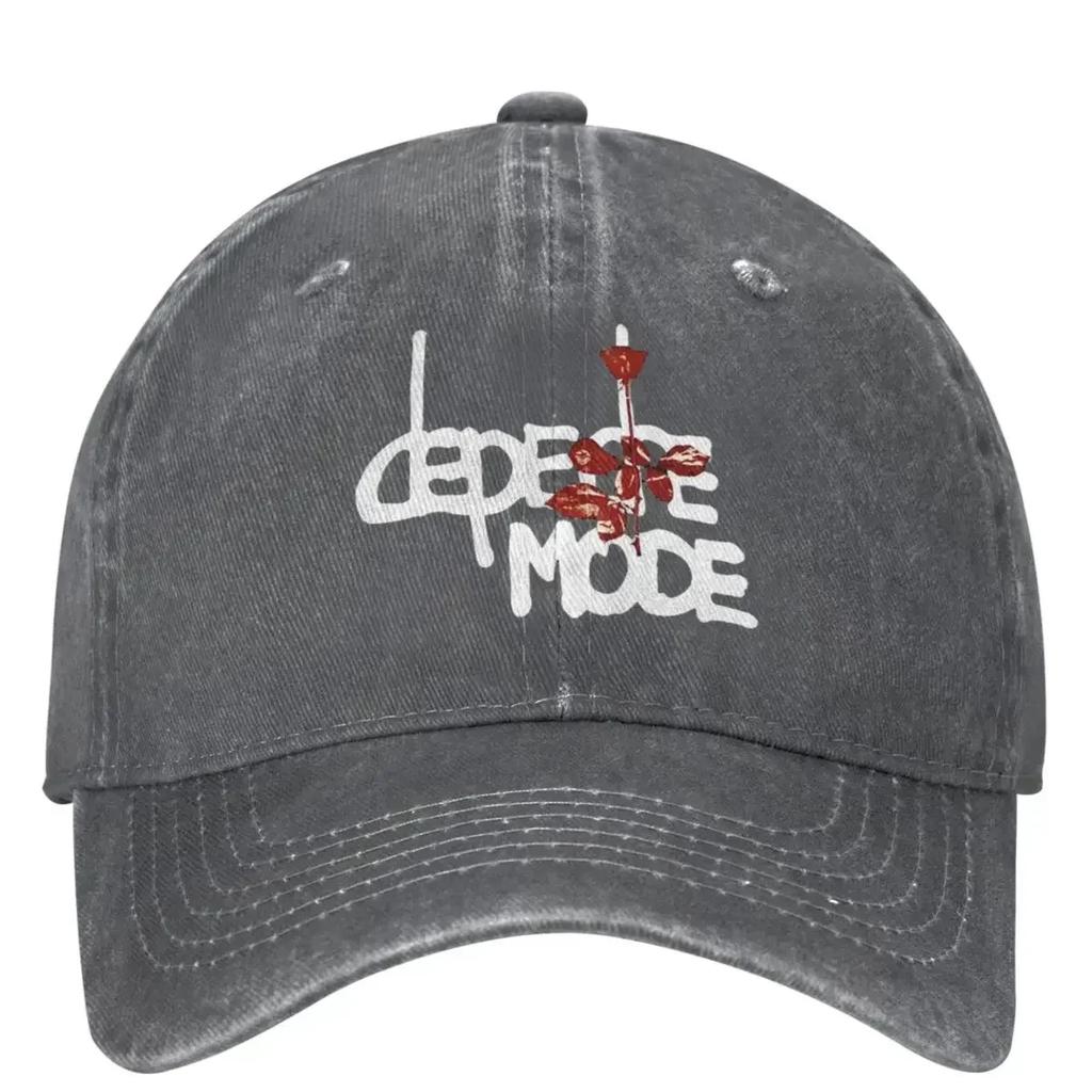 Men Women Red Mode Flowers Depeche Modes Rock Band Baseball Cap Vintage Distressed Denim Sun  Adjustable