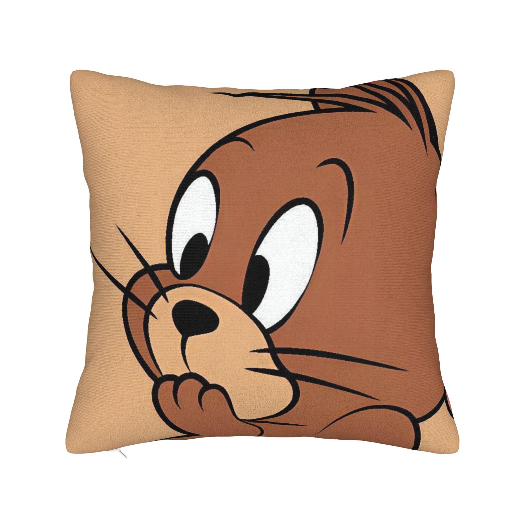 Наволочка  Хорошие друзья  Джерри и Том Мягкая наволочка для подушки Милая забавная наволочка для подушки для гостиной стула 12x12Inch