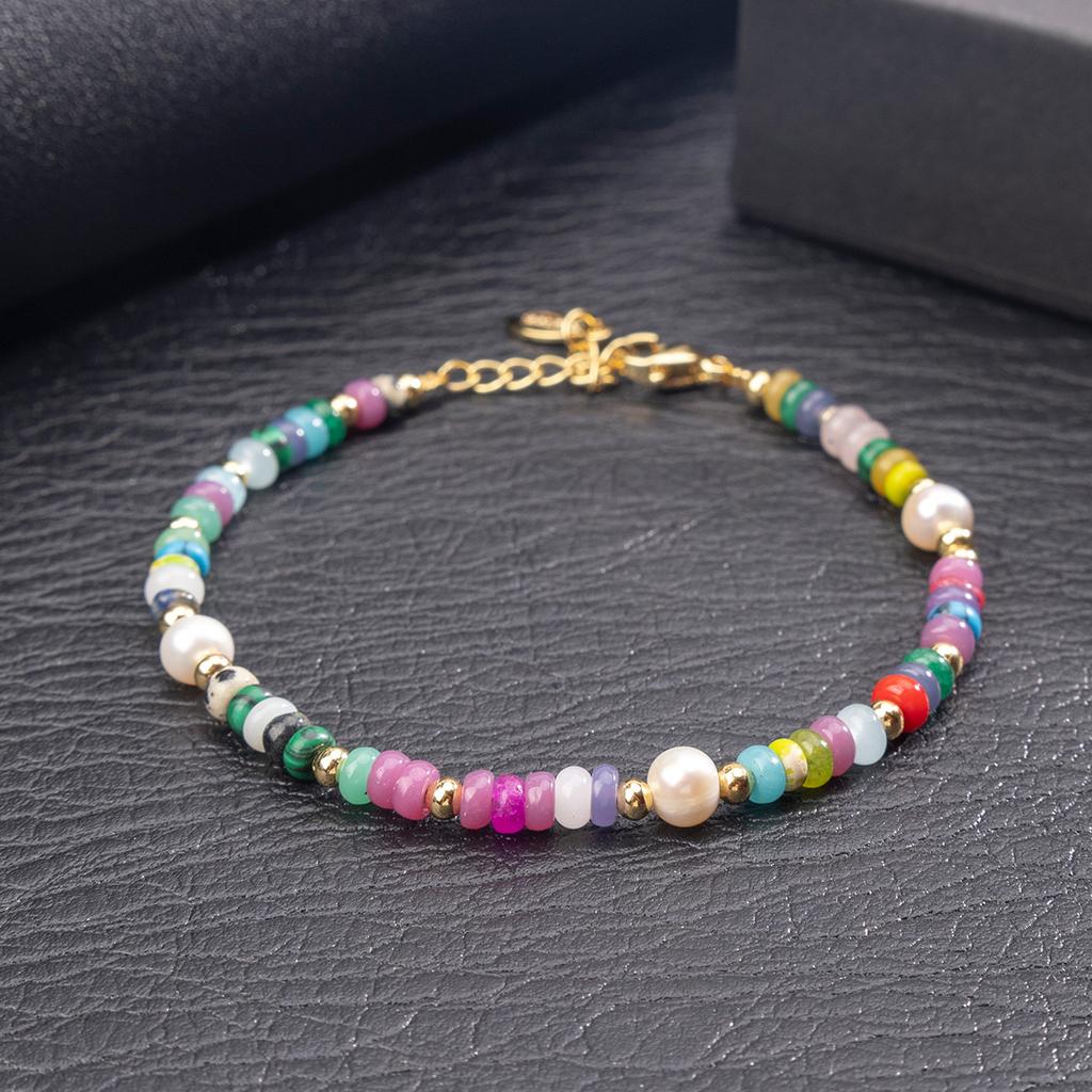 Natural Crystal Bracelet, Amethyst Pearl Bracelet, Dopamine Temperament Bracelet, Jewelry
