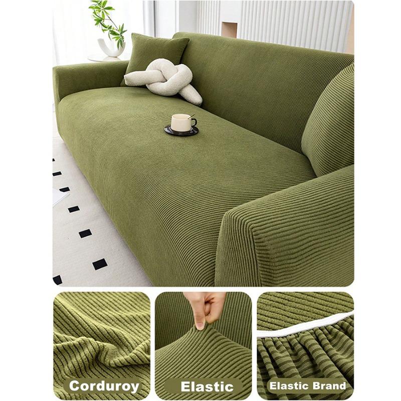 Corduroy All Inclusive Anti Cat Scratch Sofa Protective Cover Adjustable Stretch Slipcovers Corner Couch Covers 1/2/3/4 Seater