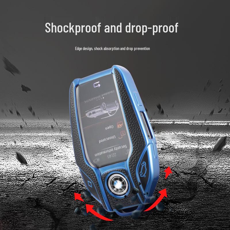 Leather Pattern Protective Case for BMW 6X7 Series LCD Key (740li, 730)