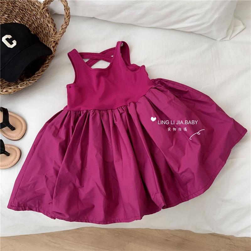 Infant Girls Tulle Spliced Sleeveless Tank Long Dress Fairy Style Princess Mesh Party Dress75