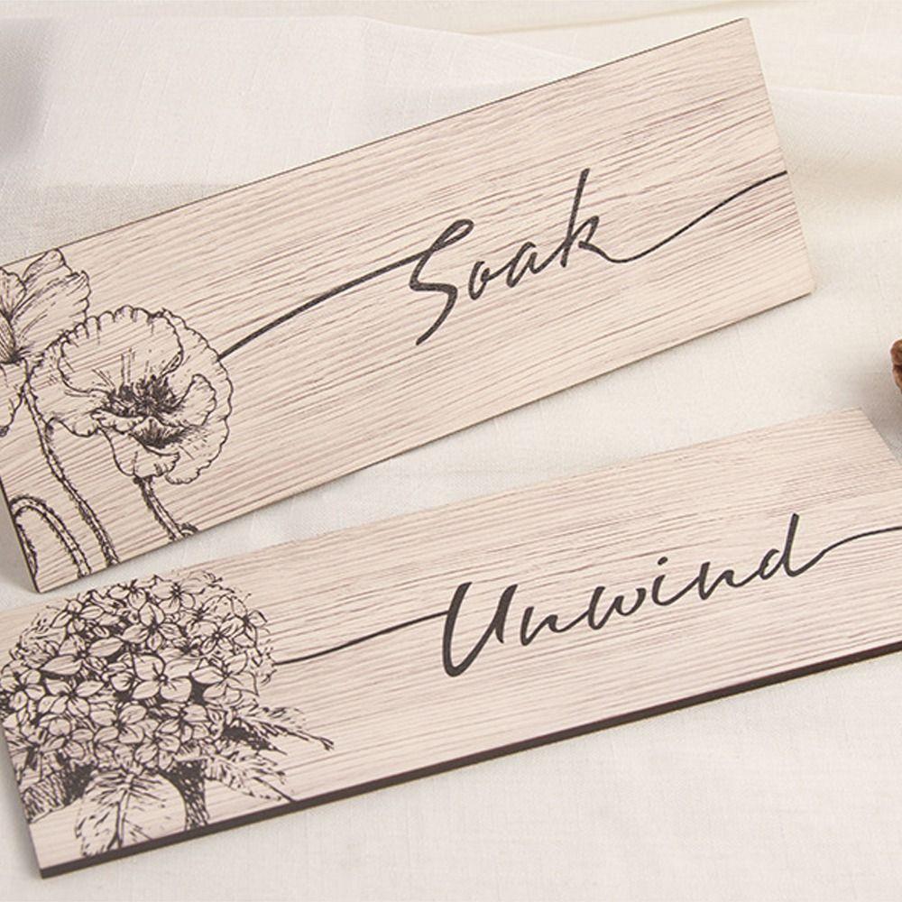 Wooden Floral Wall Art Handmade Wall Decor Paintings Creative Plants Hanging Sign  Bathroom Decor