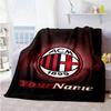 Ac Milan Customize Your Name Blanket Lightweight Customizable Blanket Ultra-Soft Suitable for Chair Nap Office Picnics All-Season Use