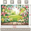 Baby Shower Photography Background with Colorful Tulips and Garden