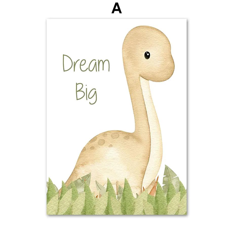 

Бохо милый динозавр мальчик девочка детская настенная живопись холст картины скандинавские постеры и принты настенные картины детская комната домашний декор 21cm×30cm NoFrame