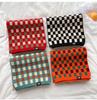 New Red Chessboard Plaid Knitted Scarf For Women And Men In Winter The Same Warm And Versatile Small Scarf