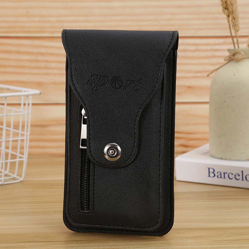 

Outdoor Wallet Button Zipper Mobile Phone Case Waist Pack Cell Phone Holder Fanny Pack Waist Bag чёрный