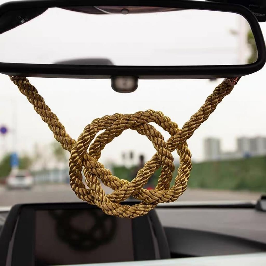 [elesnmb] Pingente de Carro Junção Produzir Corda Nó de Crisântemo Segurança Retrovisor