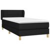 Lit avec sommier et matelas - Maison Exclusive - Noir - 80x200 cm - Tête de lit réglable