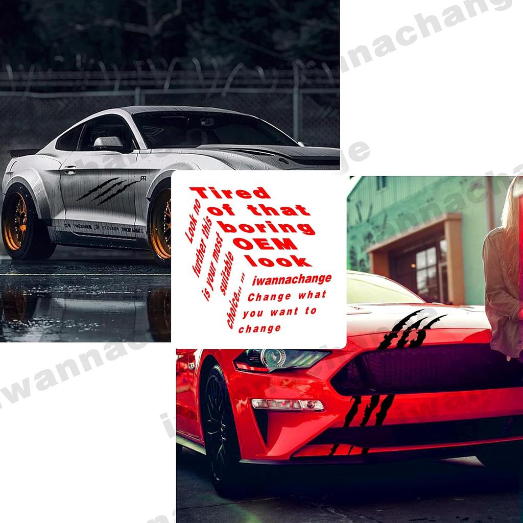 2Pcs Monster Claw Marks Headlight Car Sticker Stripes Scratch Decal Vinyl For Sports Cars SUV Pickup Truck Window Motorcycles Ect(Black)