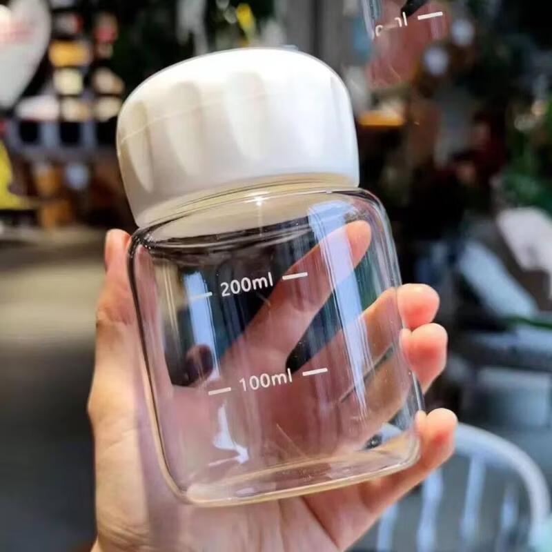 Ins Style Chubby Borosilicate Glass Measuring Mug