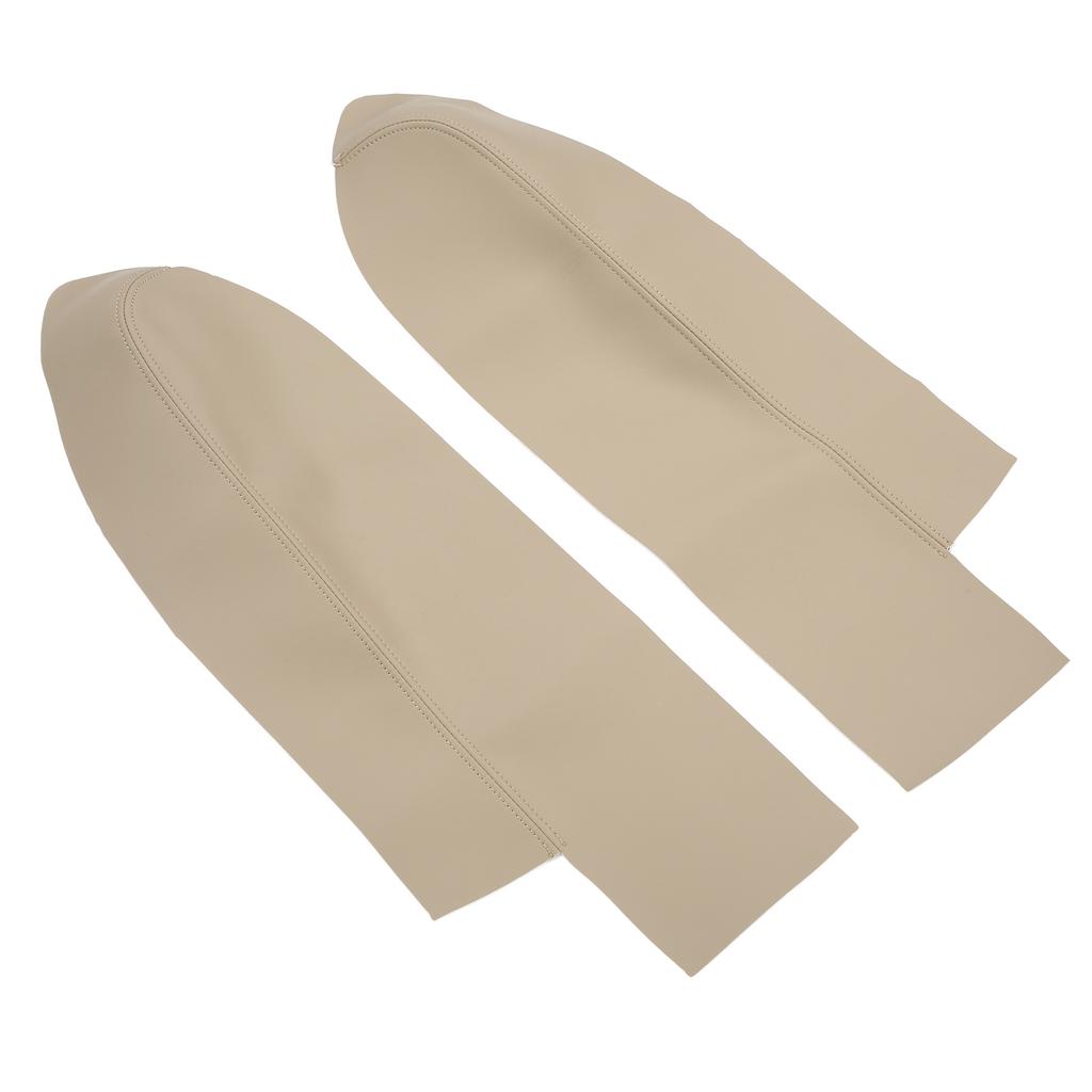 1 Pair Front Door Panel Armrest Cover Microfiber Leather Car Interior Accessories Replacement for CRV 2007‑2011Beige