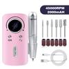 Professional Nail Drill Electric Nail File Manicure Pedicure Kit 45000RPM Portable with 6 Drill Bits for Salon and Home Use