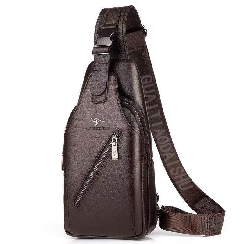 

Мужская вместительная противоугонная многофункциональная уличная дорожная сумка кросс-боди через плечо коричневый