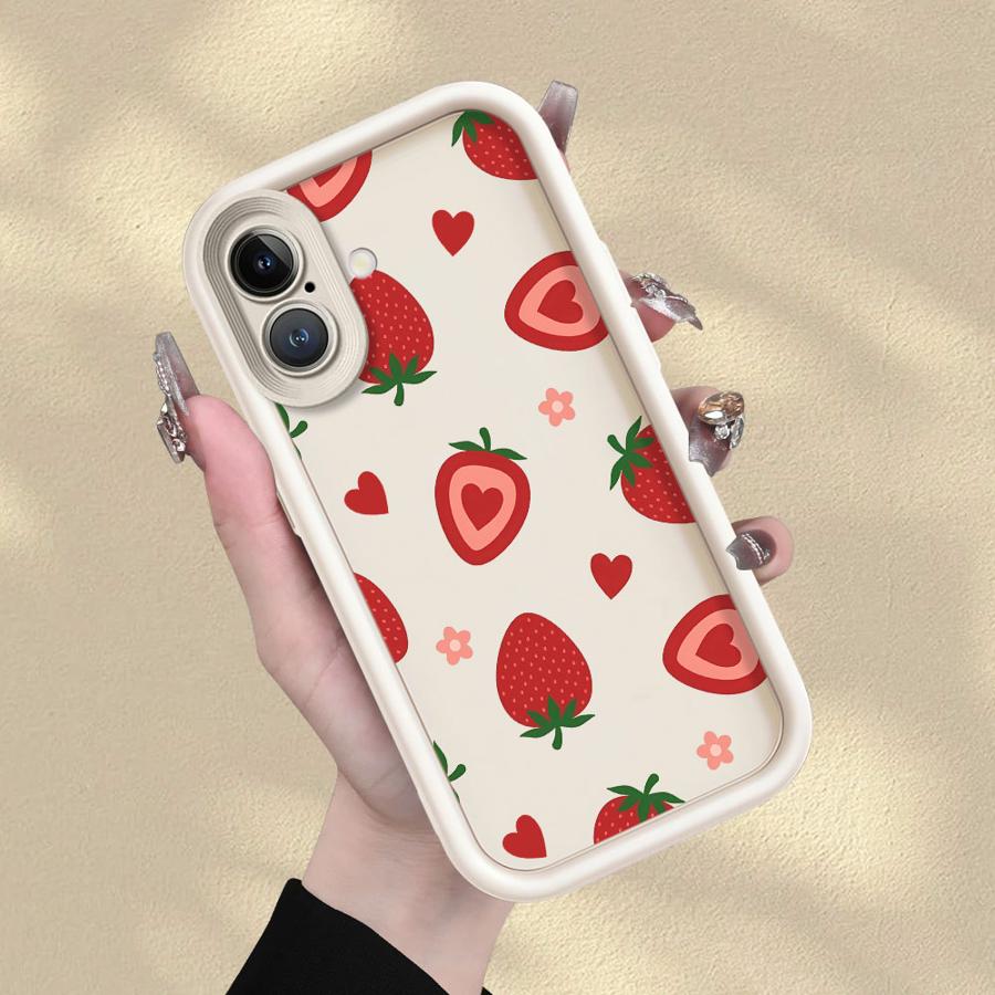 

Cartoon Cherry Pattern Case for iPhone 17 Pro Max Air 14 13 15 Plus 11 12 Pro 16 Phone Cover iPhone 15 Pro