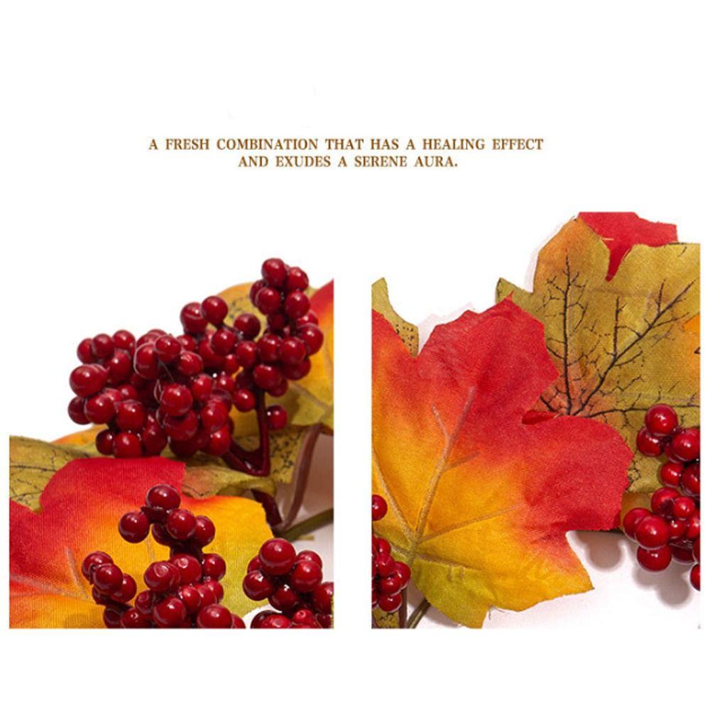 Simulation Artificial Maple Leaves Garland Pumpkins Fall Mini Wreath Fireplace Window