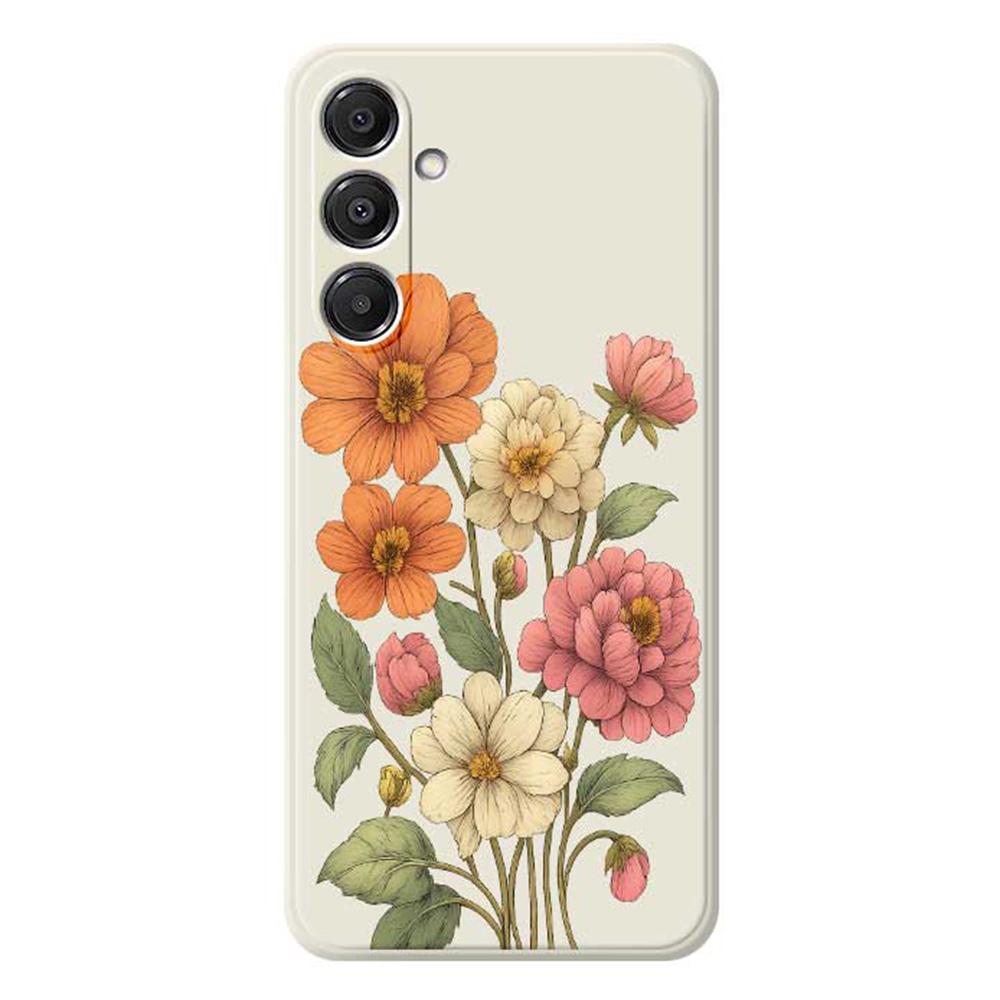 For Samsung Galaxy A16 5G/4G Case Beautiful Flowers Pattern Printing Straight Edge TPU Phone Back Cover