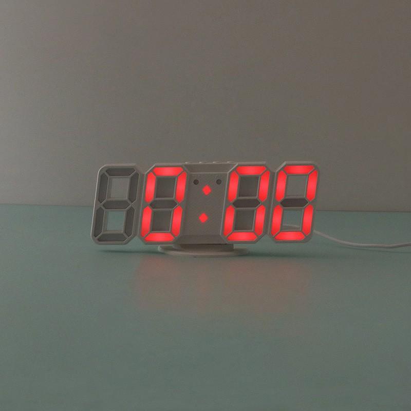 3D Smart Stereo LED Alarm Clock with Voice Control - Korean Style Wall & Table Clock
