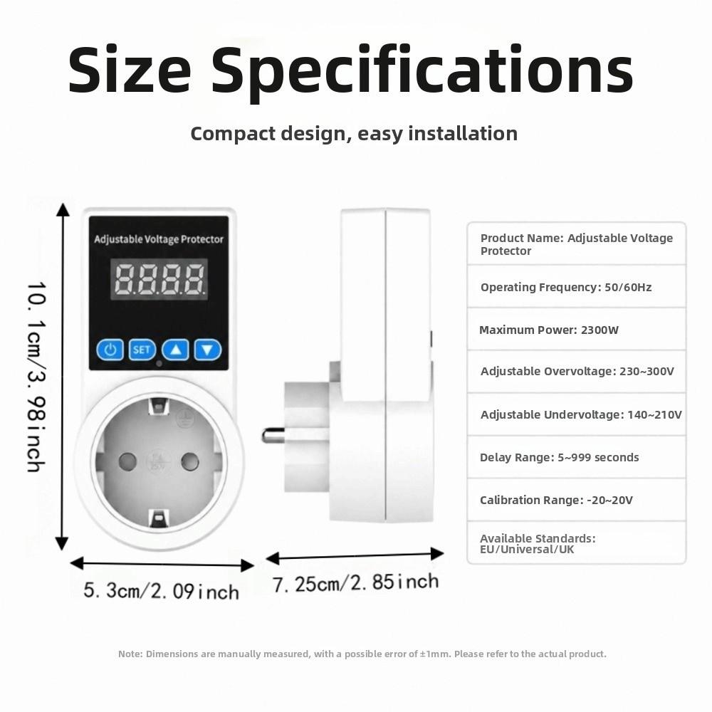 EU/UK Plug Automatic Voltage Protector Socket Over-Voltage Protection Controller Refrigerator