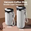 Double-Layer Stainless Steel Vacuum Coffee Mug, Insulated Travel Cup, 350/500ml Leakproof & Slip Resistant Portability Design