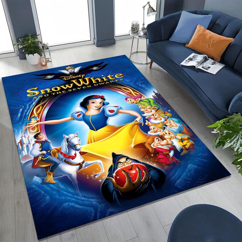 Snow White Princess Cartoon Fairy Tales Rug for Bedroom Living Room Sofa Home Doormat Decor, Large Kids Play Non-slip Floor Mat