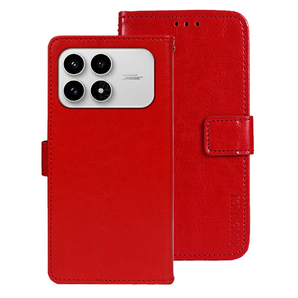 

IDEWEI Stand Case For Xiaomi Redmi K90 5G / Poco F8 Pro Crazy Horse Texture Leather Phone Cover Cover