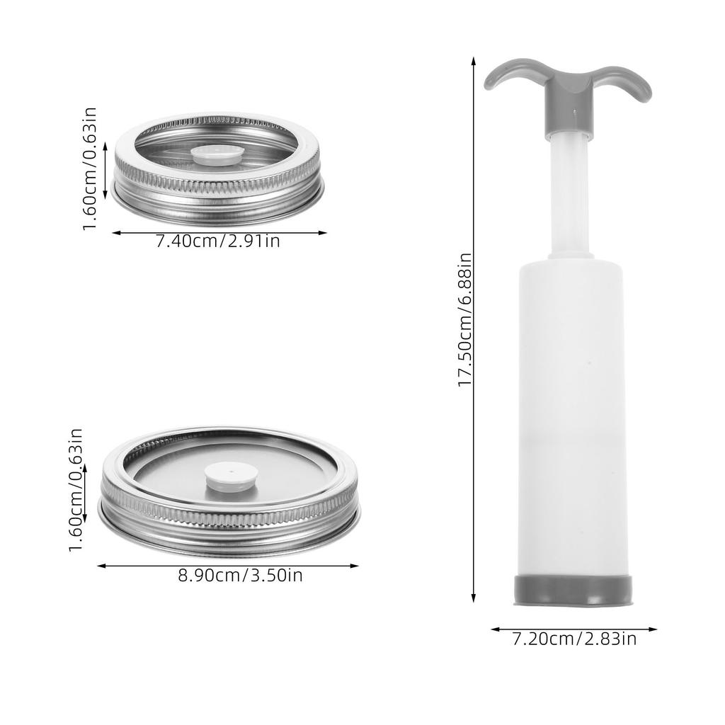Wide Mouth Vacuum Preservation Lid Jar Vacuum Sealer Kit Canning Supplies Stainless Steel Seal Cover Jar Storage Box