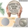 2D Flat, 1pc 7.87x7.87 Inch Round French Aluminum Sign, Vintage Decorative Plaque for "Coffee Tea Cocoa Bar", "Coffee Bar" Decorative Sign, Suitable