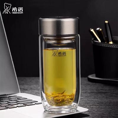 Double Wall Borosilicate Glass Portable Water Cup