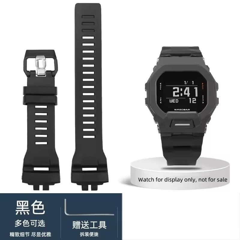 

GBD 200 WatchBand Bracelet For G-SHOCK Casio GBD-200-1A GBD-200RD-4 Soft Silicone Gray Black Watch Belt Waterproof Sports Strap For GBD-200mm чорний