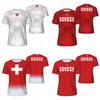 SUISSE Switzerland Swiss Soccer Football Tshirt Print 3D Flag National JERSEY CHEER Training Round Neck Short Sleeve Sport Uniform Unisex Men Women