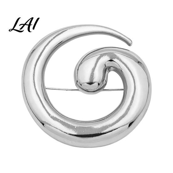 Spiral Design Brooch Minimalist Geometric Pin Art Badge for Men Women Decorative Alloy Pin Coats Suits Sweaters Scarves Clothing Decoration