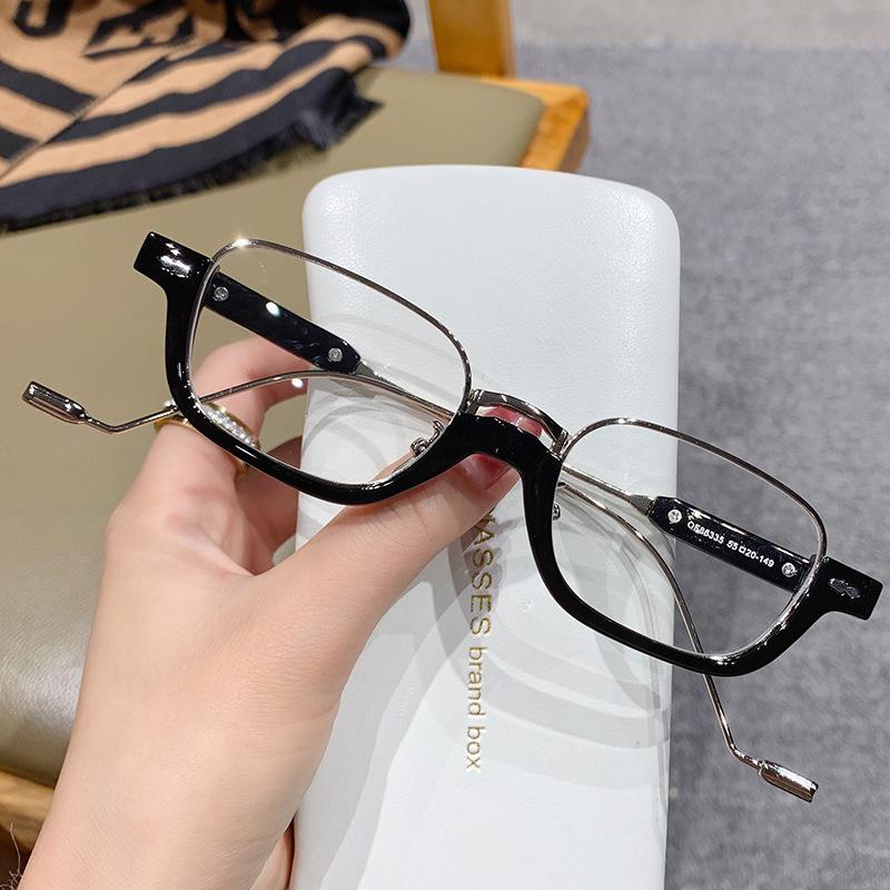 New Oval Sunglasses Women's Metal Mirror Leg Half Frame Sun Glasses Brand Designer Luxury Lady Eyewear UV400