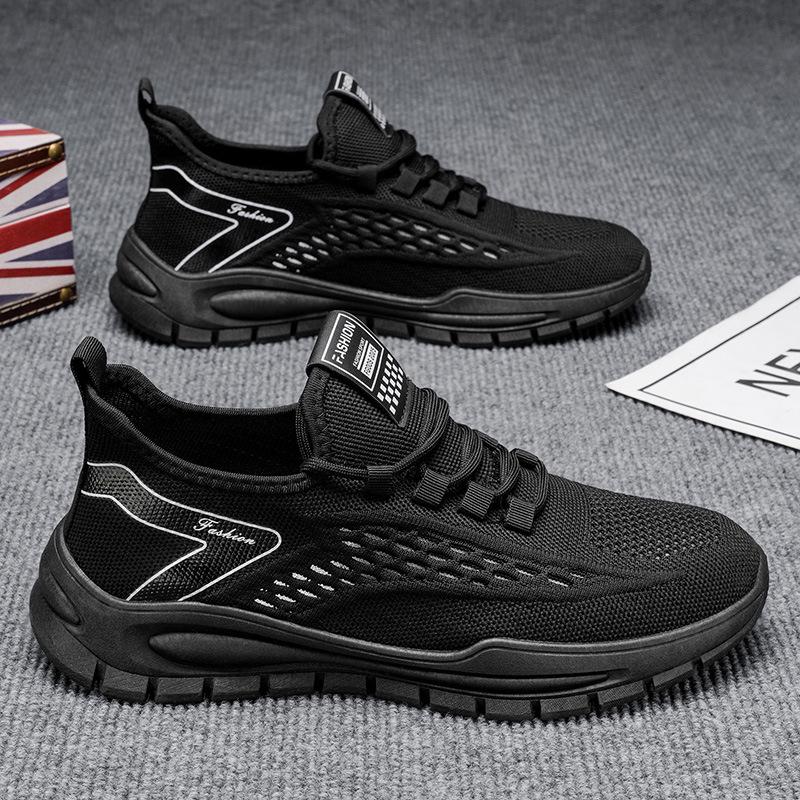 Sports and Leisure Shoes New Spring and Summer Fly-woven Men's Shoes Running Shoes Trend Breathable Low-top Soft-soled Men