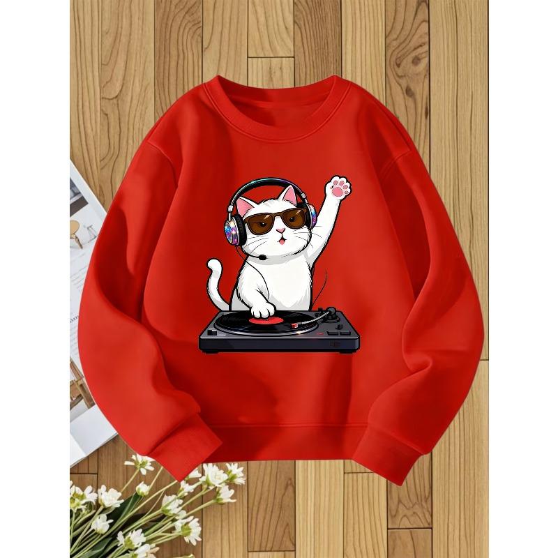 European sizes Kids' Round Neck Sweatshirt with Fashionable Print, a Versatile Top