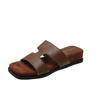 French retro square head platform slippers women wear 2025 new fairy style with skirt seaside sandals