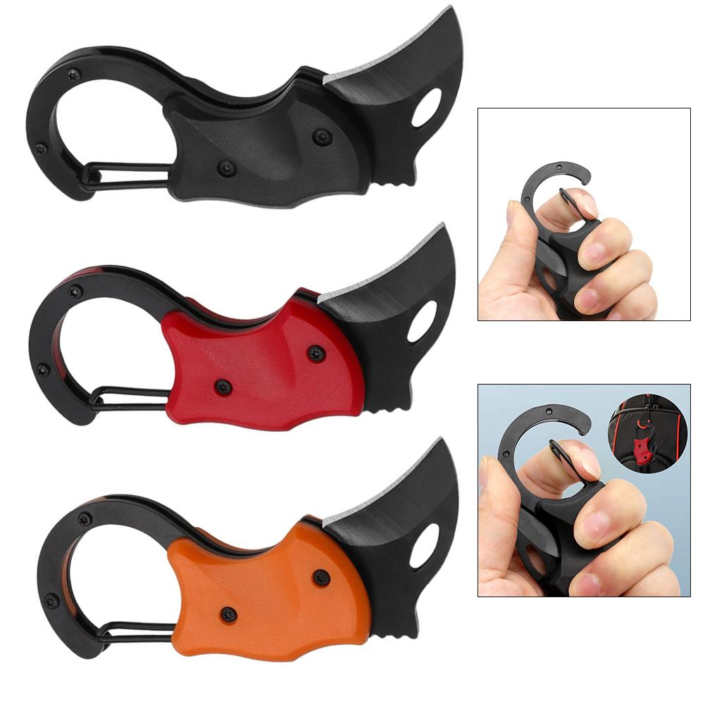 Portable Small Pocket Cutter Carabiner Cutter Box Cutter Keychain Folding Mini Cutter Unboxing Tools Gadgets For Outdoor