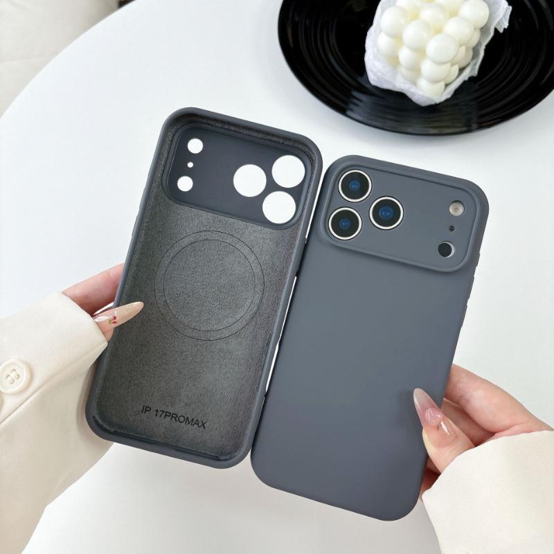 For Al Liquid Soft Silicone Phone Case For For Iphone 17 16 1 14 13 Pro Max 17Pro Air Magnetic Wireless Cases Cover