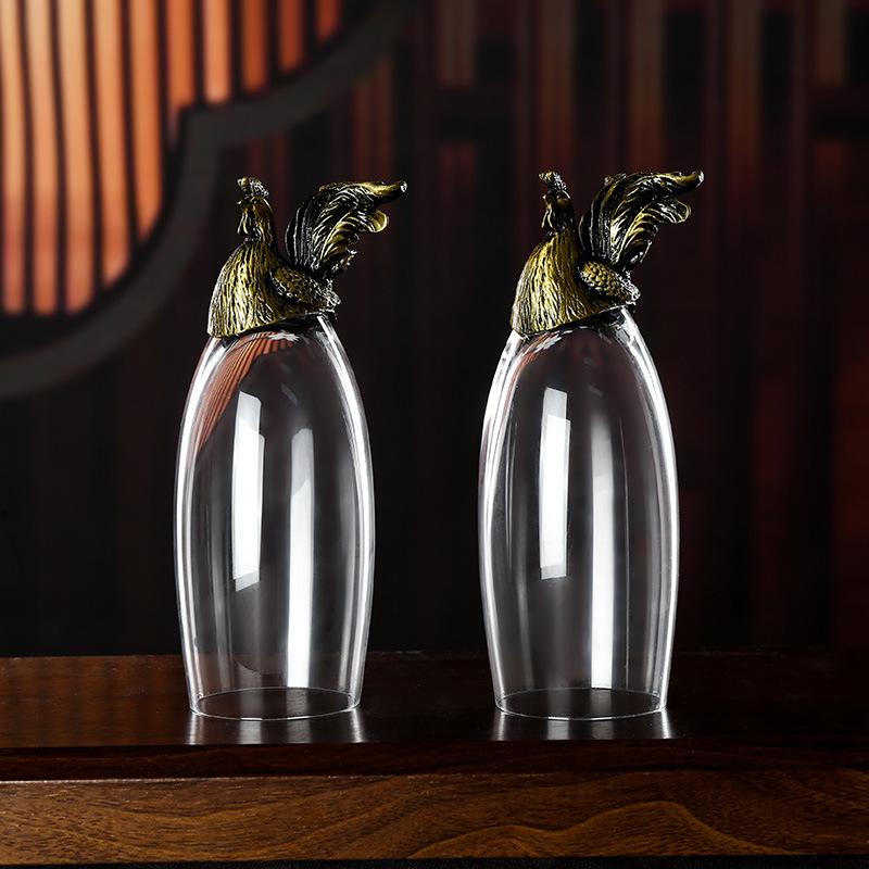 

Chicken Antique Household Champagne Cup Beer Cup Crystal Cup Cocktail Cup Beast Head Glass Wine Set