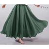 Long A-line Skirt In Cotton and Linen with Elastic Waist In Pure Color for Summer and Autumn