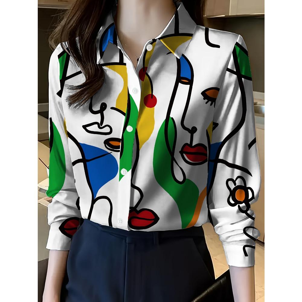 Boutique Ladies Lapel Button Shirt Elegant Temperament Long Sleeve Textured Design Shirt Ladies Daily Commuter Fashion Shirt