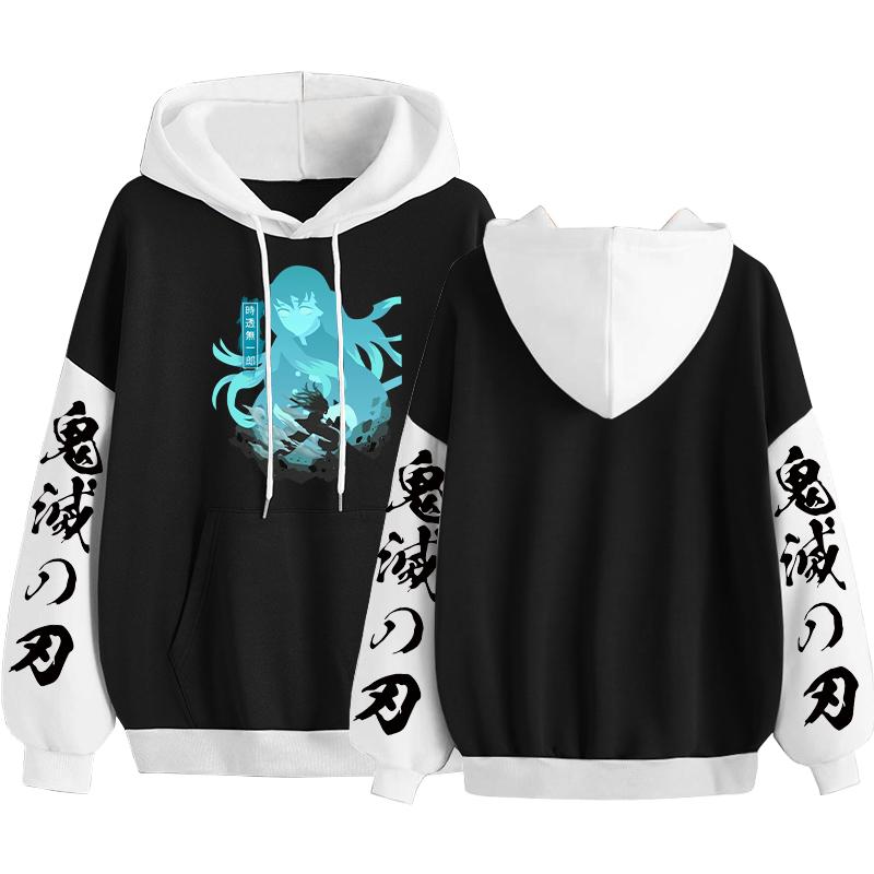 

Толстовки с капюшоном Demon Slayer для мужчин и женщин, пуловер с принтом японского аниме Tokitou Muichirou, кофты, крутой пуловер с длинными рукавами с героями мультфильмов