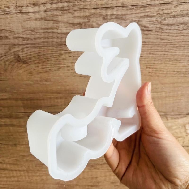 3D Rabbits Candle Holder Silicone Molds Epoxy Resin Molds Ornament Easters Rabbits Candlestick Molds Plasters Molds