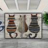Cute Cats Silhouette Printed Non-Slip Doormat Outdoor Mat Multi-Color Cat Design for Entryway Patio Kitchen Bathroom Home Decor