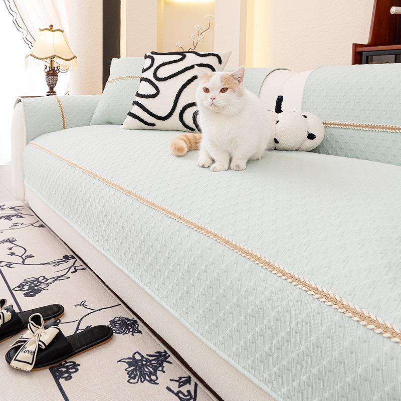 Light French Cream Wind One-Piece Sofa Cushion Universal In All Seasons 202 New Cover Cloth Towel Non-Slip Seat Cushion