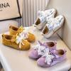 2025 Autumn Korean Retro Casual Shoes for Kids with Bow, Pearl, and Lace-up Design