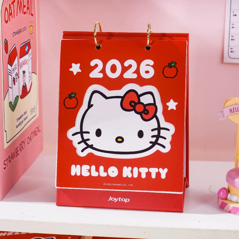 

2026 Hello Kitty Cute Coil Desk Calendar With Memo Notes Tabletop Flip Schedule Monthly Mini Calendar For Home Office School