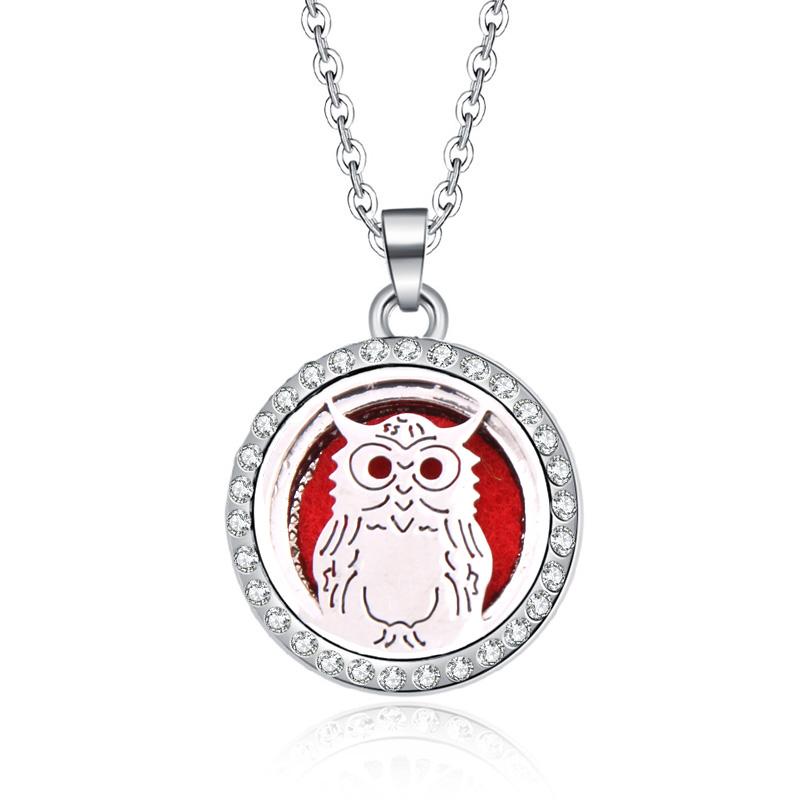 New Stainless Steel Alloy Fashion Aromatherapy Necklace Essential Oil Diffuser Perfume Locket Pendant Women Jewelry Gift